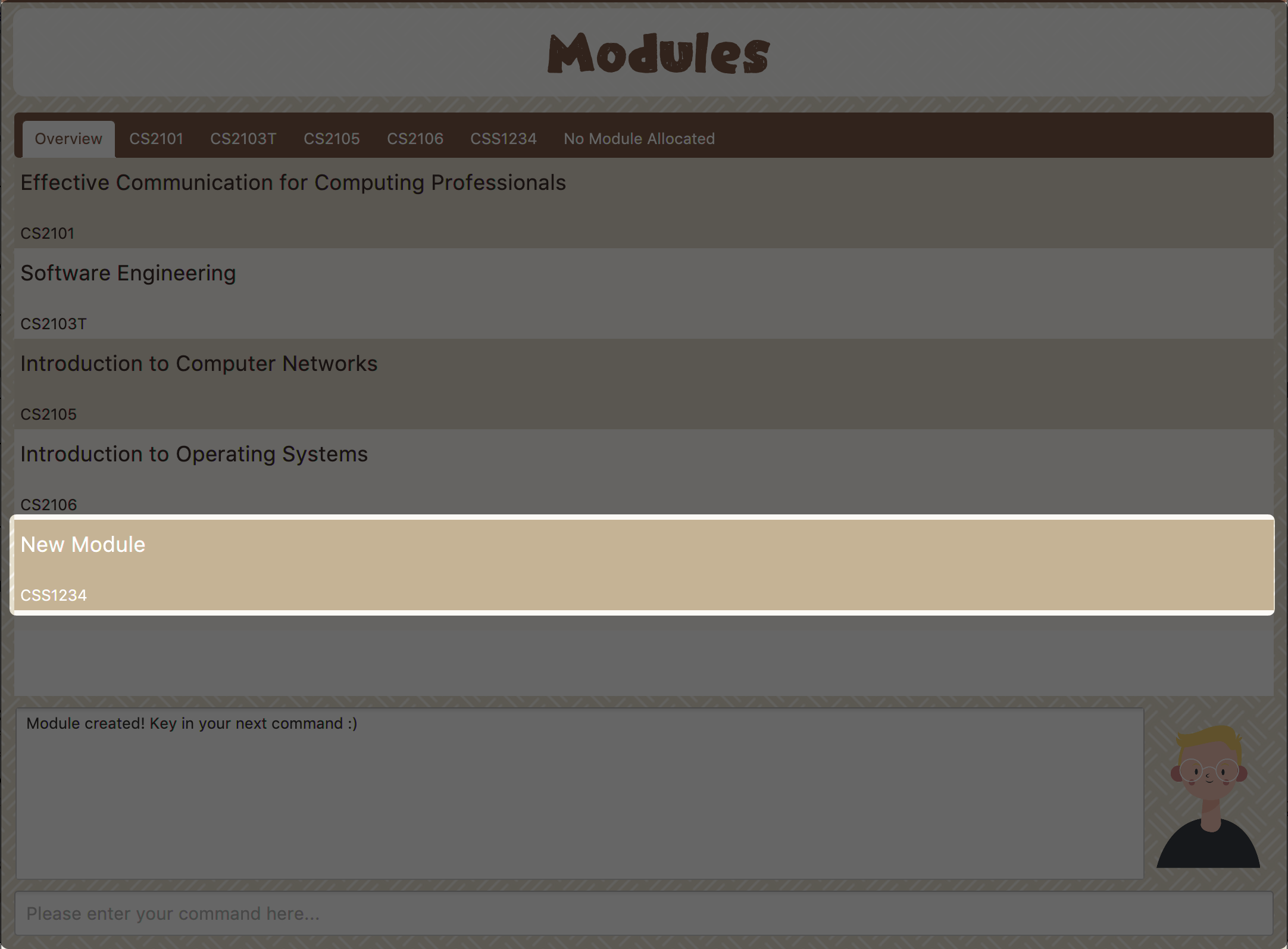 module create result